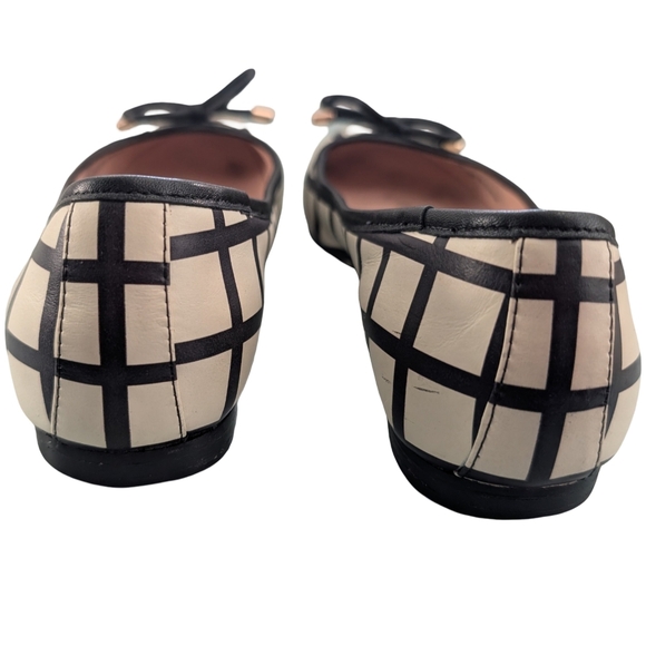Kate Spade Black White Leather Willa Ballet Flat Size 6 - Picture 5 of 7